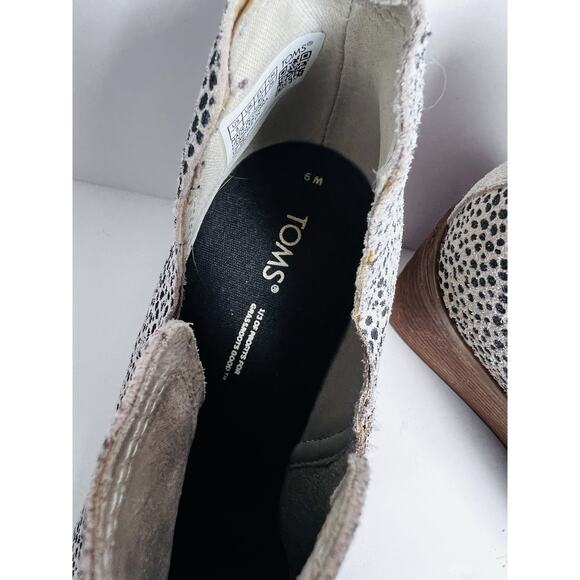 Suede Cheetah Print TOMS Sz 9 Womens Kallie Wedge Bootie Shoe Boot Boho - Picture 9 of 11